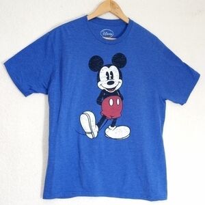 Disney Mickey Mouse T Shirt Short Sleeves Blue Size Large